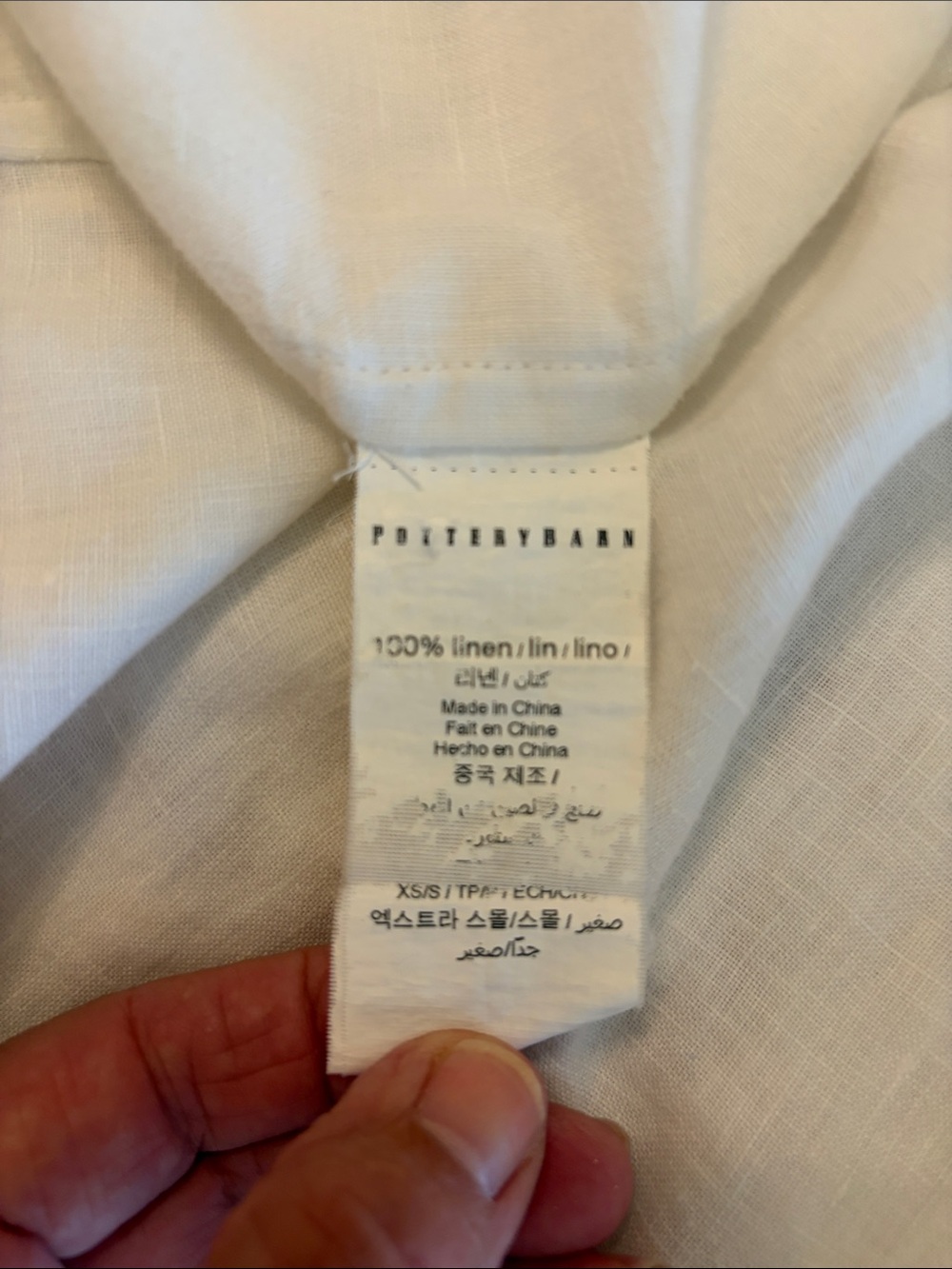 Pottery Barn White/Cream 100% Linen Wrap Robe - Picture 6 of 11